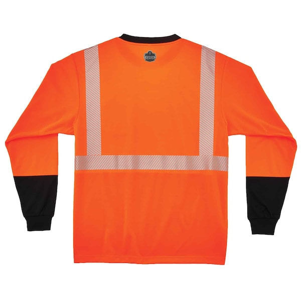 7XL-Long Orange Class 2 Long Sleeve Shirt Black Bottom